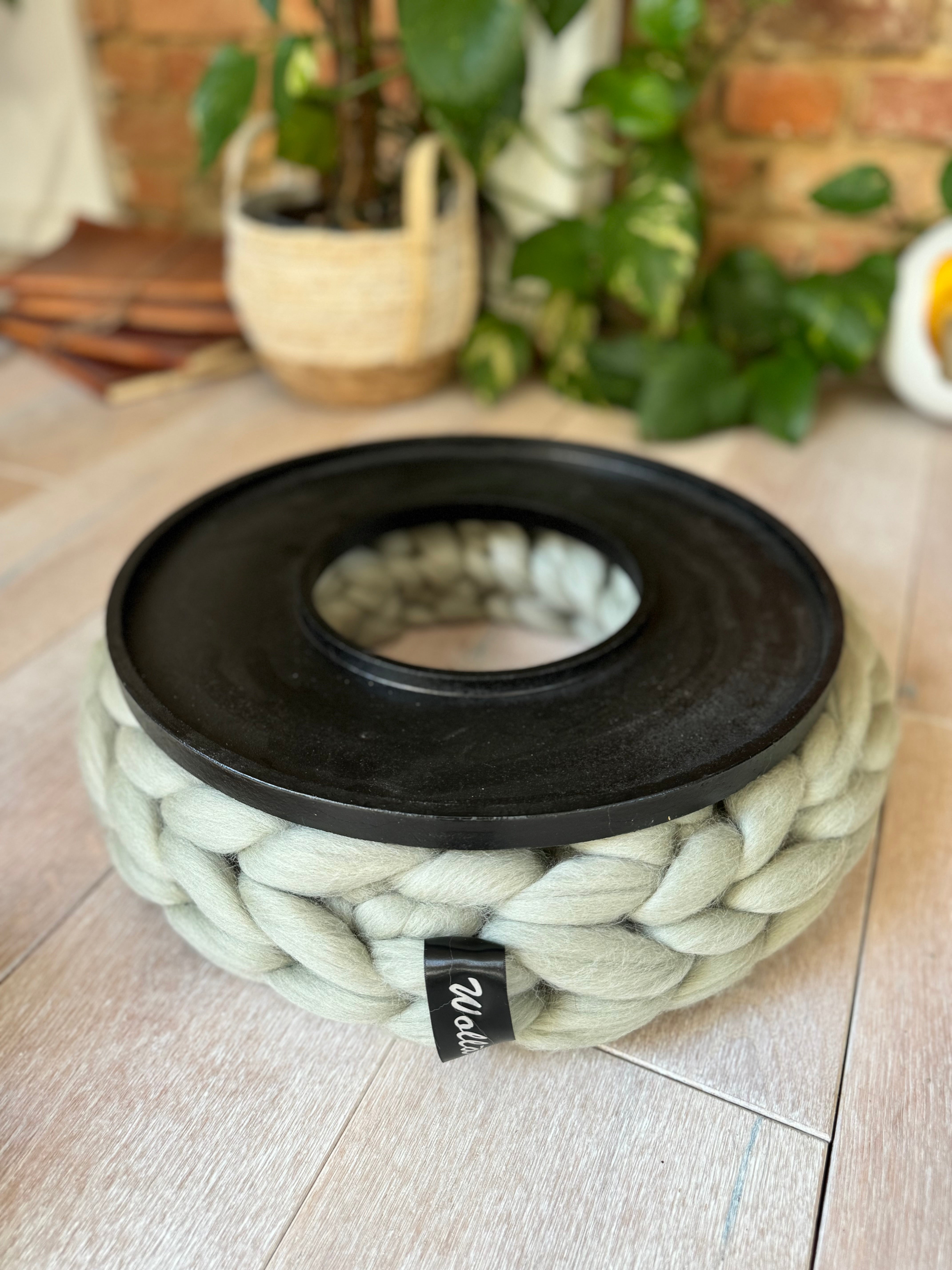 Tablett Holzring Schwarz