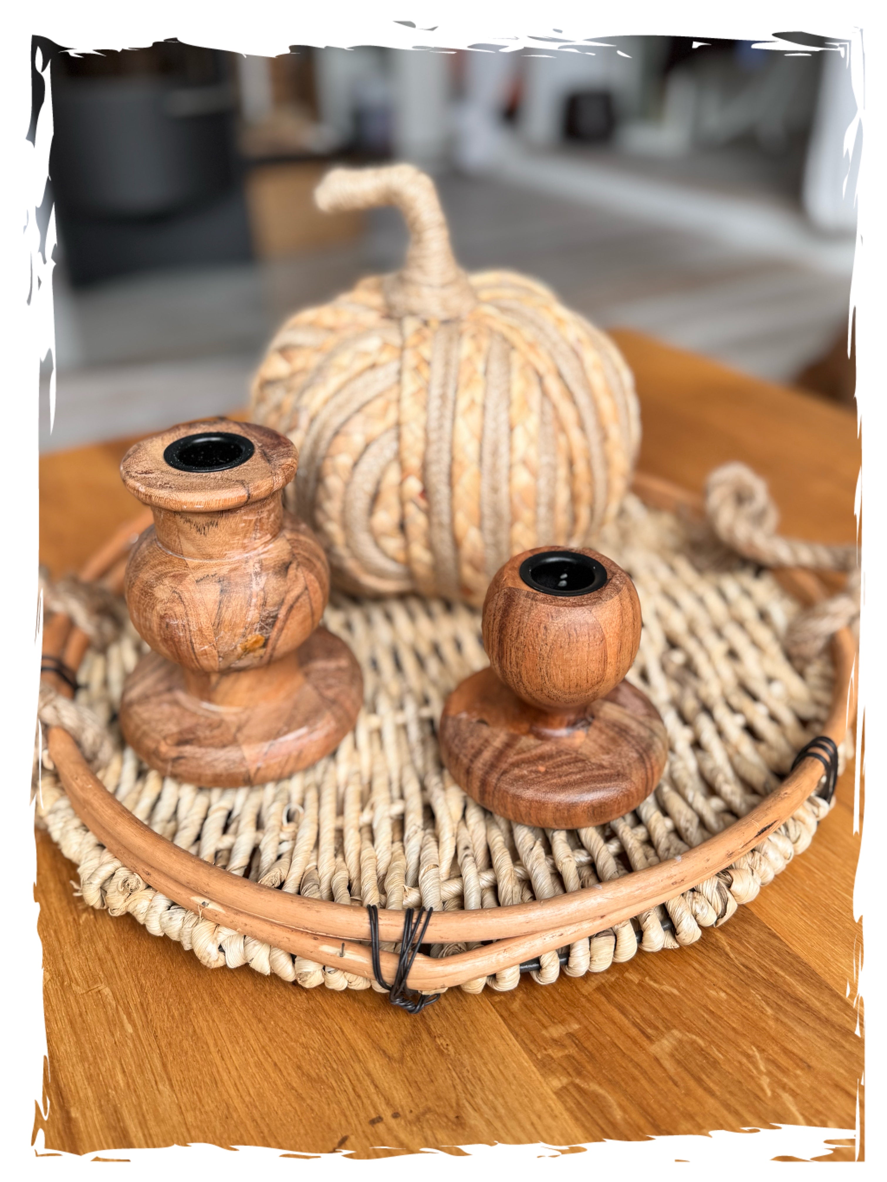 Kürbis-Set geflochten flach