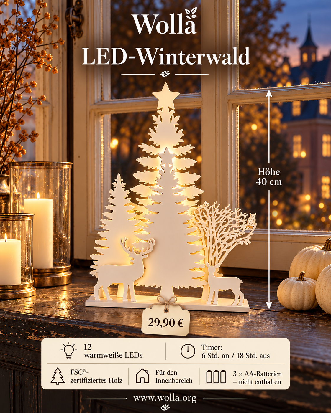 Holz LED Winterwald
