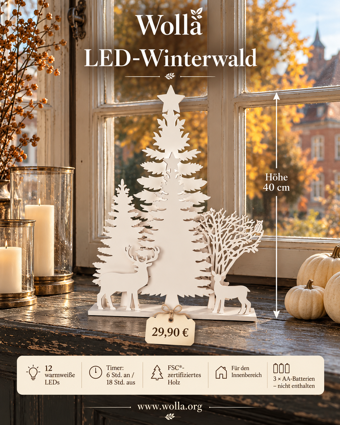 Holz LED Winterwald