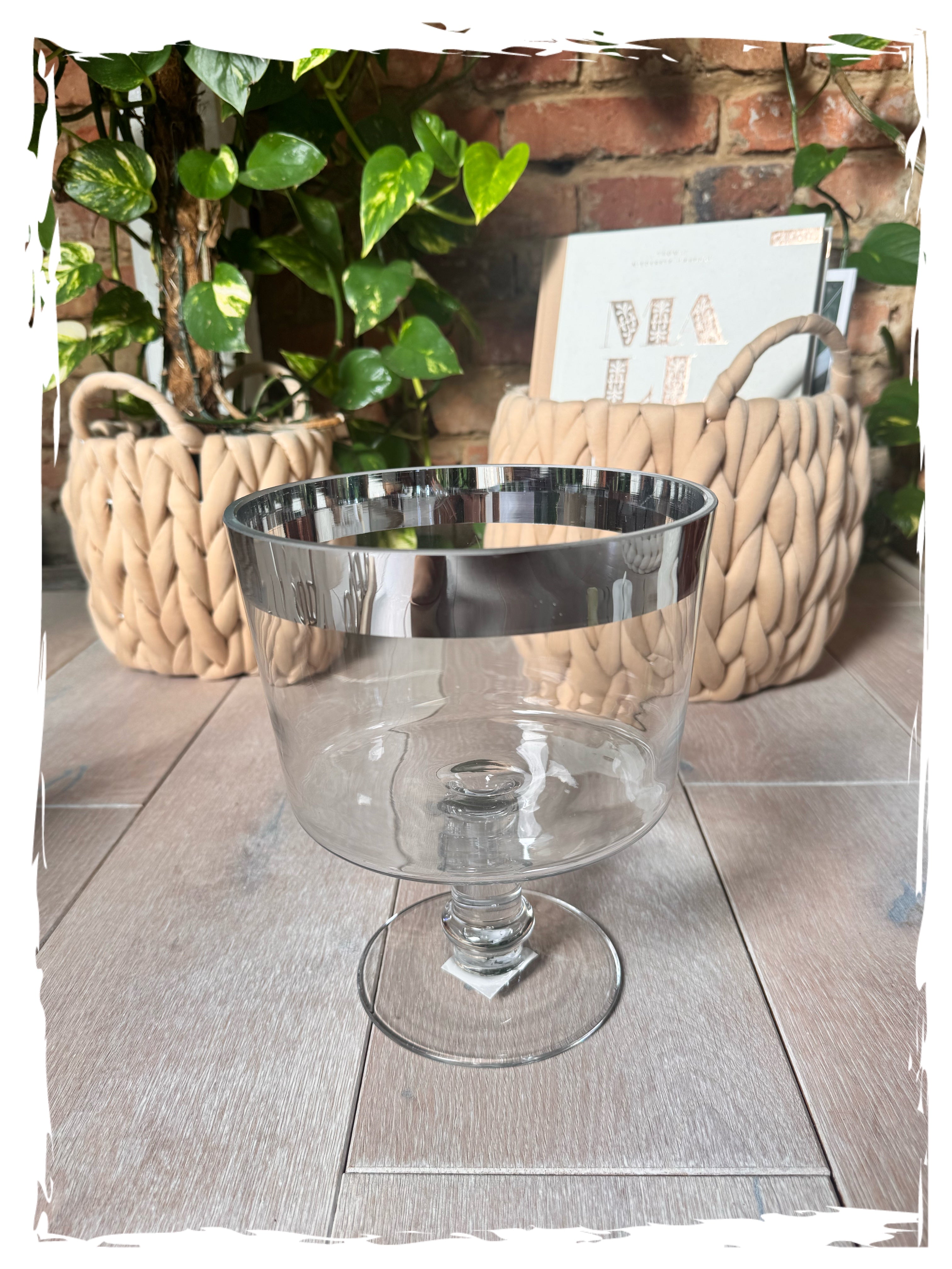 EDEL Glas mit Silberrand