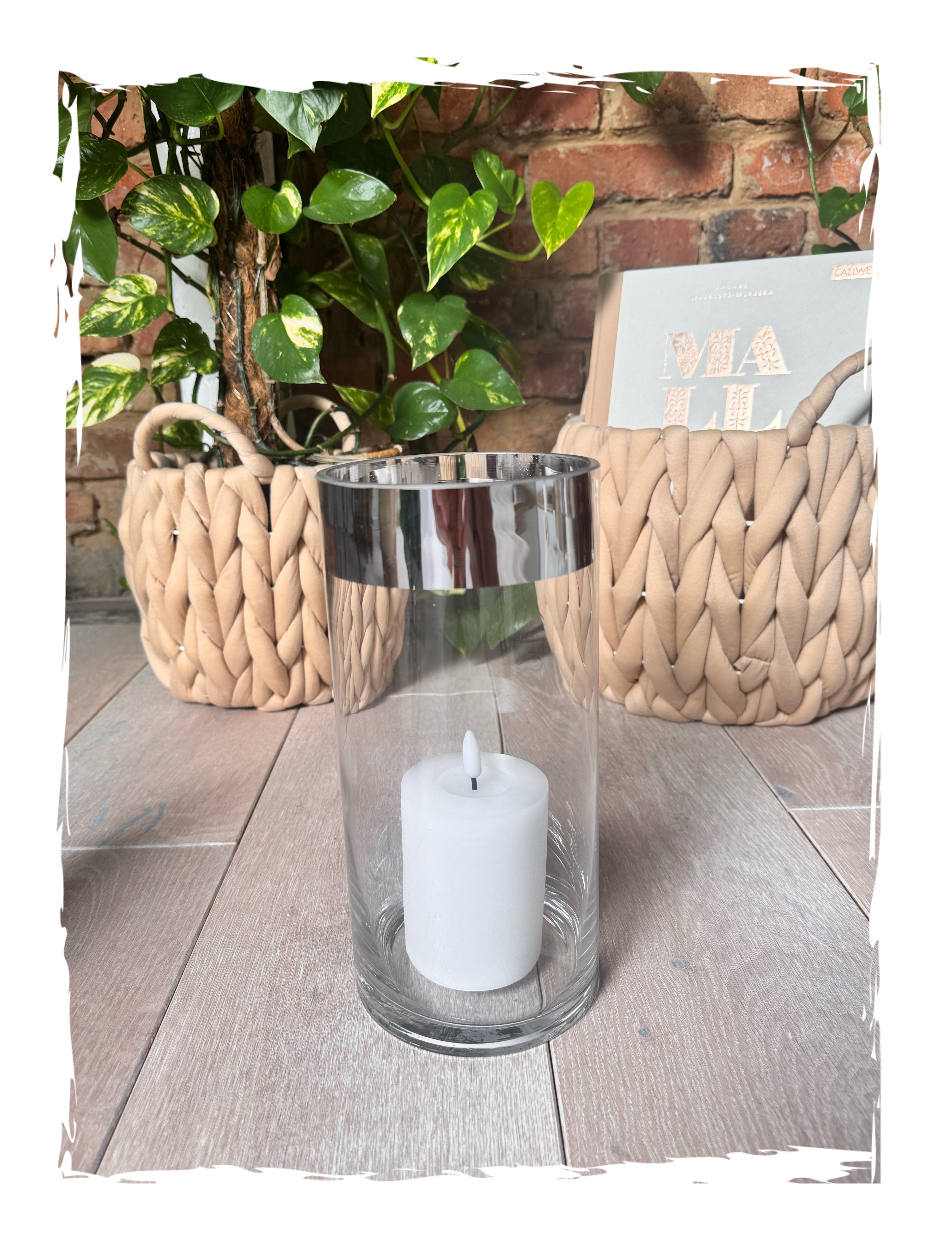 EDEL Glas mit Silberrand