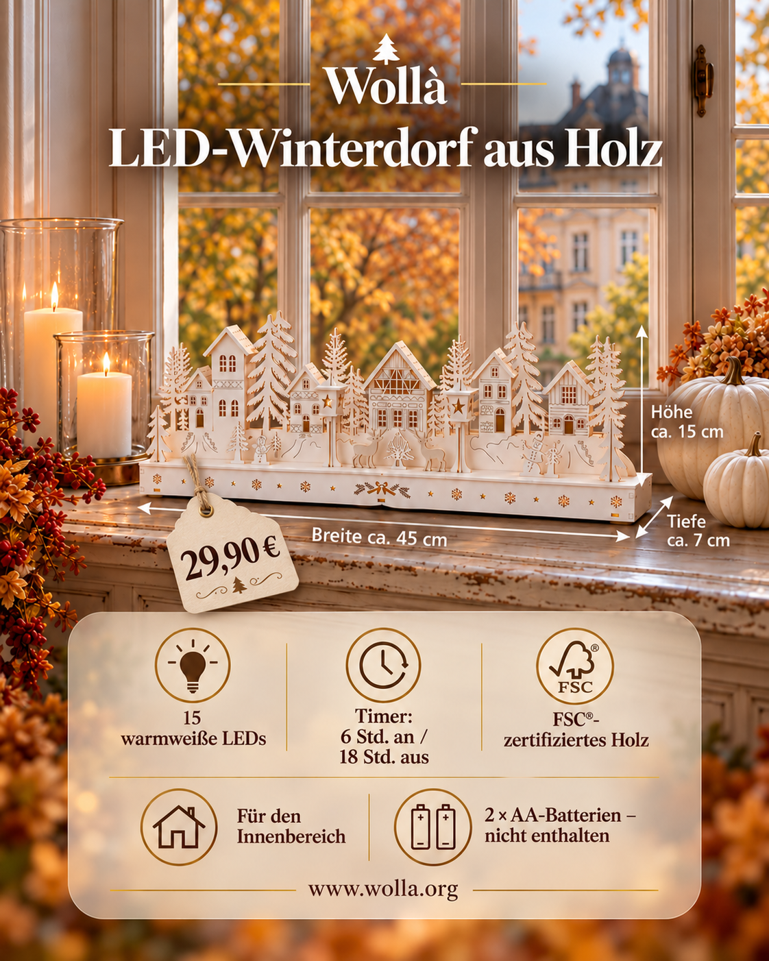 Holz LED Winterdorf
