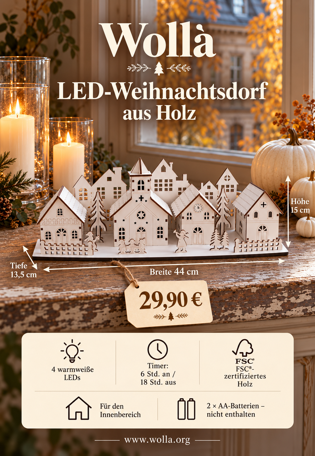 Holz LED Weihnachtsdorf
